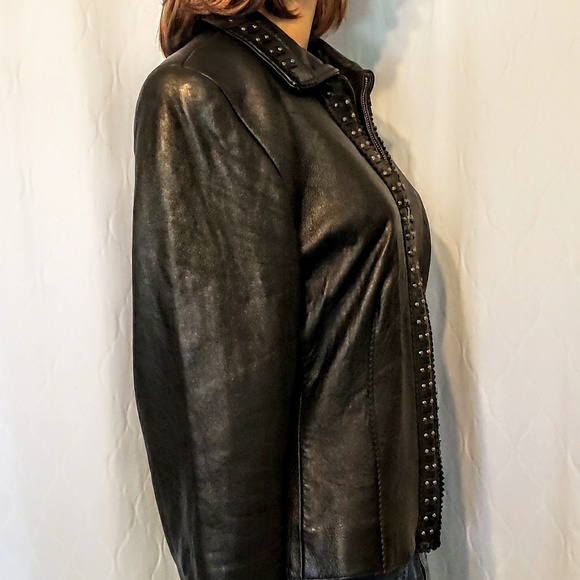 Double D Ranch Texas black Leather Jacket Small - Picture 3 of 8